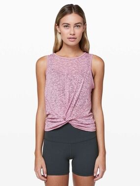 Lululemon Breeze Through Twist Tank in Sheer Rose Blush
